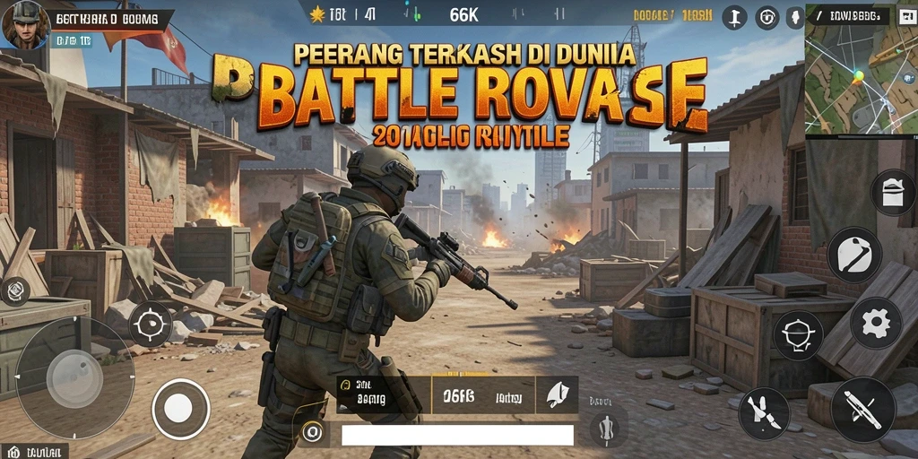 Tangkapan layar dari gameplay intens di 66K Battle Royale.