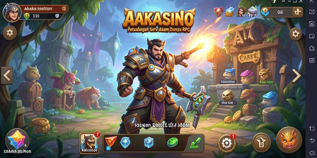 Gameplay RPG AAKASINO yang seru dan penuh warna.
