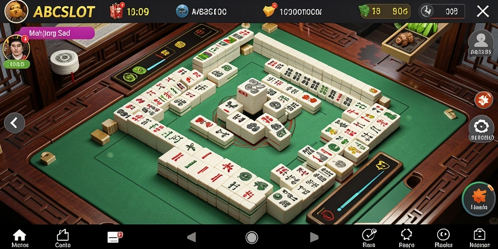 Tampilan gameplay seru dalam ABCSLOT dengan elemen Mahjong yang menantang.
