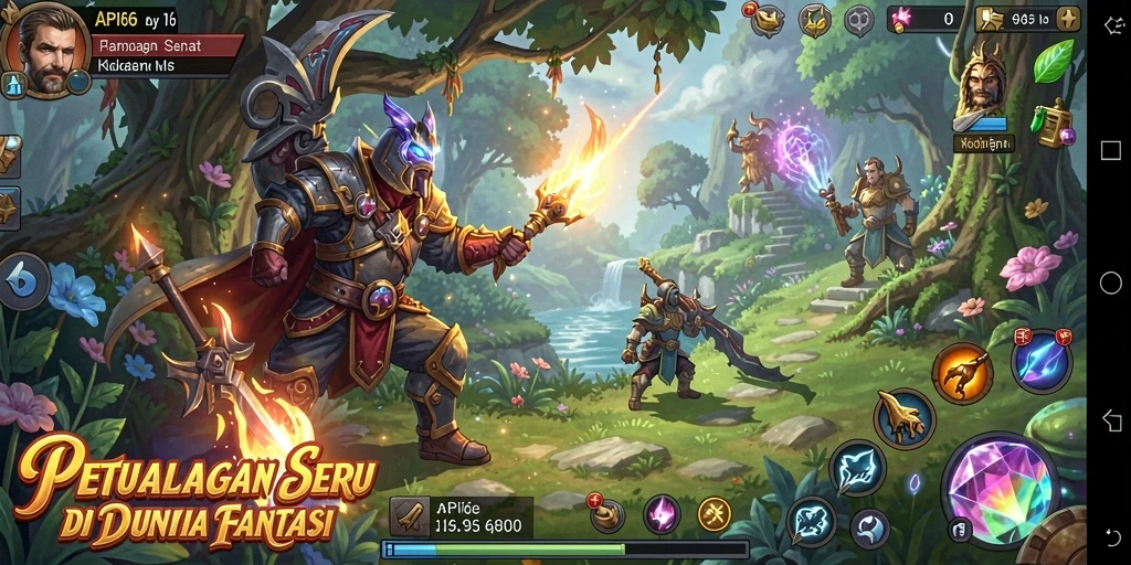 Tampilan gameplay API66 yang menakjubkan saat menjelajahi dunia fantasi.
