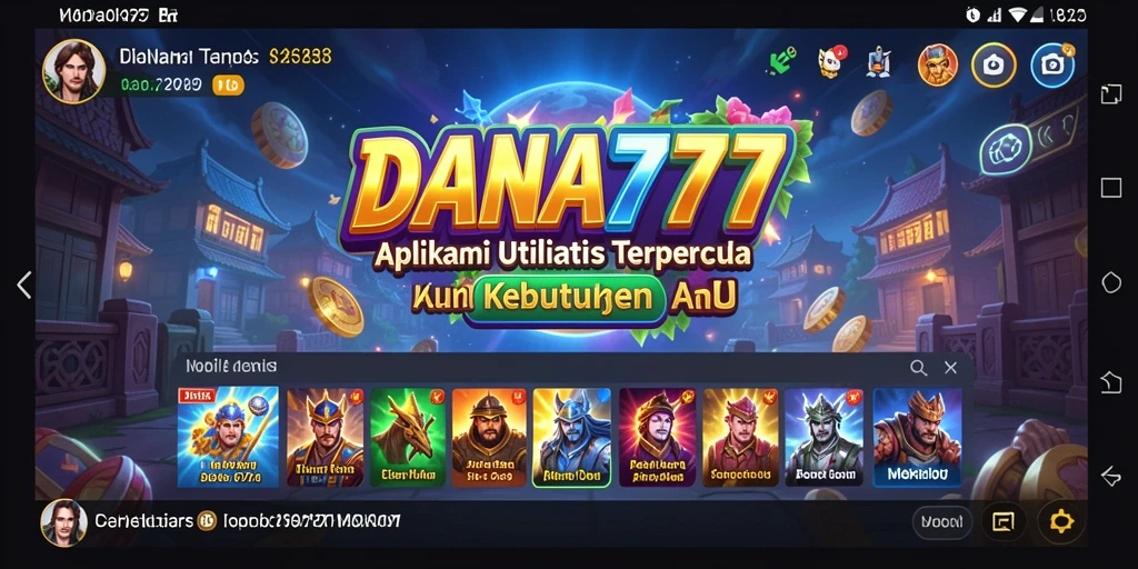 Tampilan utama DANA777 yang menampilkan fungsi Utility.