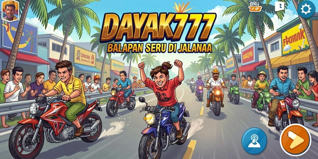 Screenshot DAYAK777 menampilkan aksi balapan yang intens dan mendebarkan.
