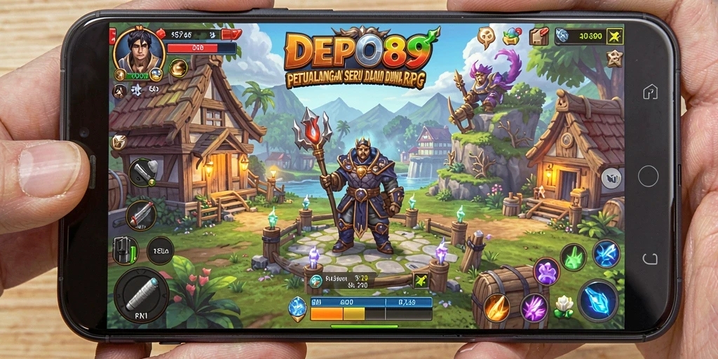 Tampilan gameplay DEPO89 dengan pertarungan RPG yang seru dan mendalam.