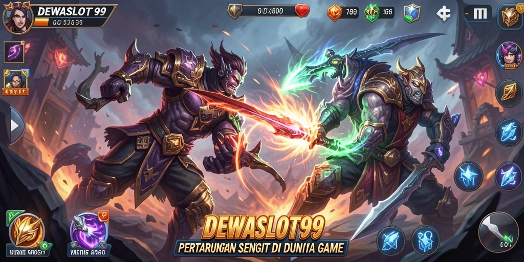 Tangkapan layar DEWASLOT99 menunjukkan aksi pertarungan yang mendebarkan dan karakter yang dinamis.