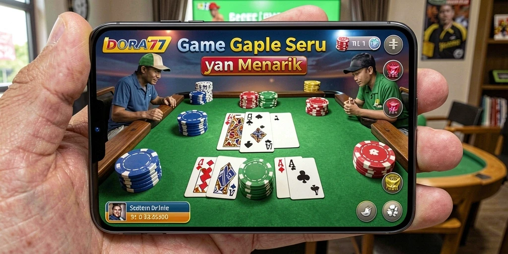 Tampilan gameplay Gaple yang seru di DORA77.