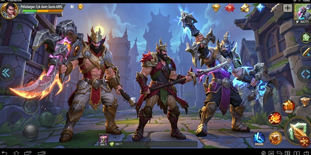 Screenshot gameplay INA777 menampilkan pertempuran epik dalam dunia ARPG.