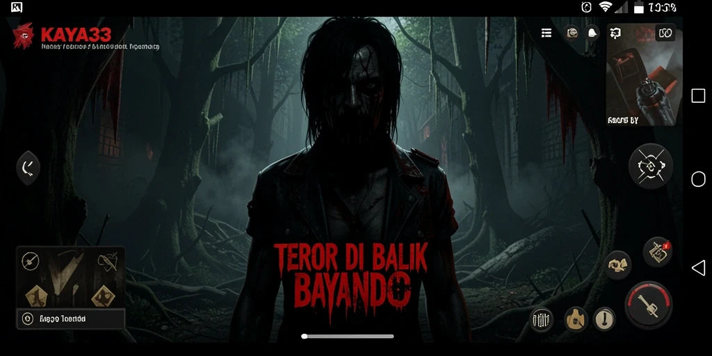 Tampilan gameplay KAYA33 menampilkan suasana mencekam dengan efek suara yang mendebarkan.