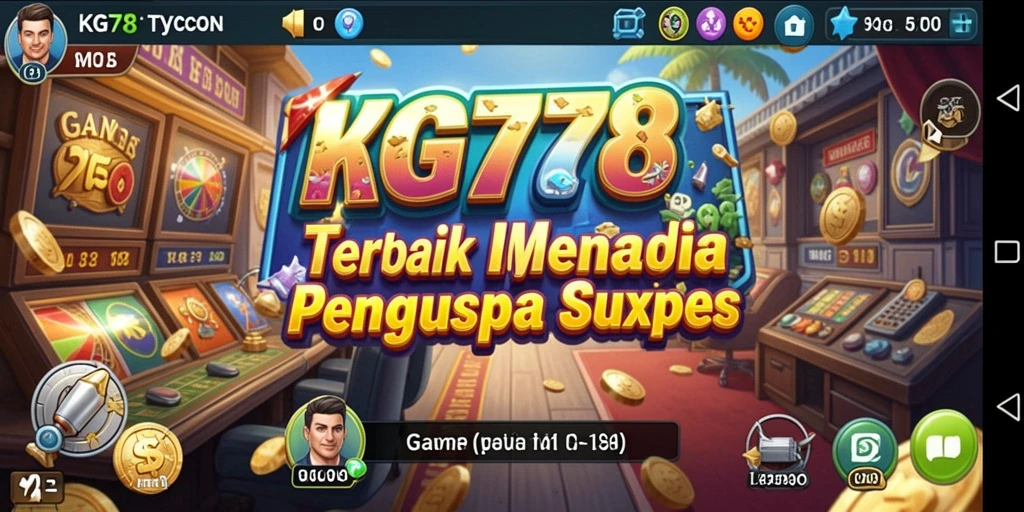 Screenshot gameplay KG778 yang menunjukkan tantangan bisnis dan strategi.