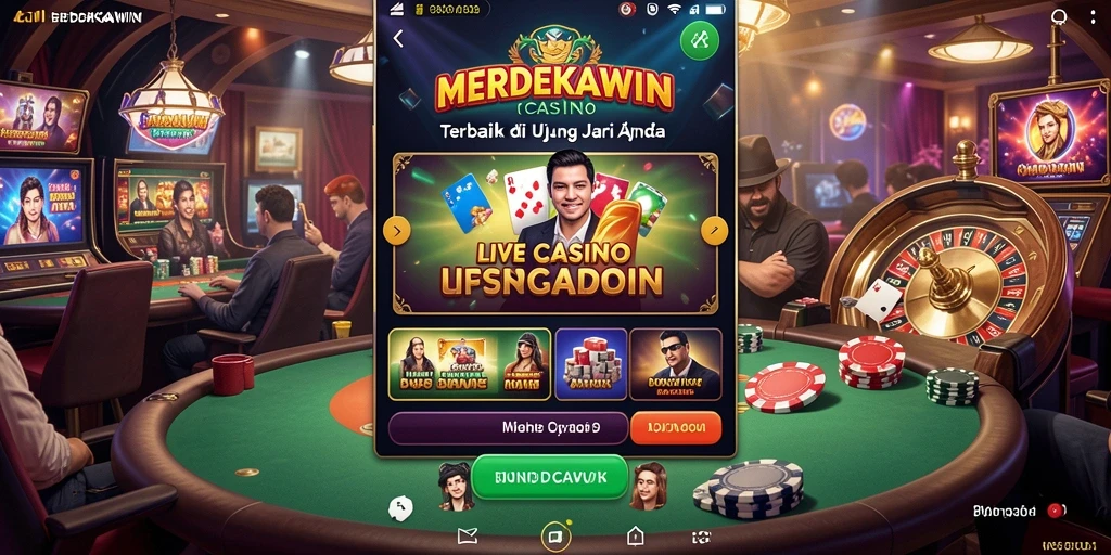 Tampilan gameplay Live Casino yang mendebarkan di MERDEKAWIN.