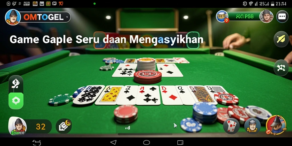 Tampilan utama gameplay Gaple di OMTOGEL yang seru.