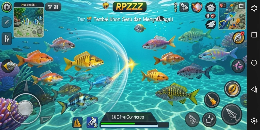 Tampilan gameplay seru Tembak Ikan di RPZZZ.