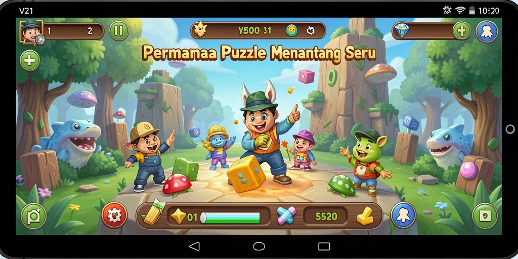 Tampilan gameplay V21 yang seru dan menantang.